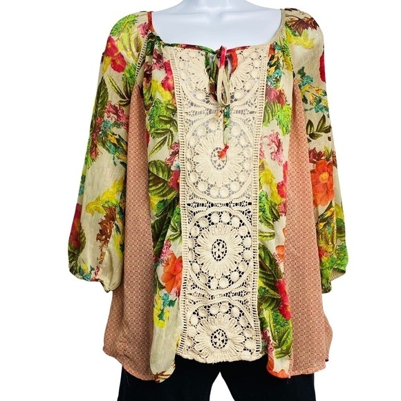 Meadow Rue Tops - Meadow Rue Anthropologie Sheer Floral Top